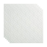 Fasade 2-ft x 2-ft Rings Matte White PVC Drop Ceiling Tile (5-Pack, 20-sq ft / Case)