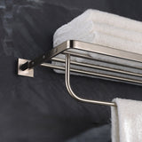 Kraus Bathroom Accessories – Bath Towel Rack with Towel Bar, Brushed Nickel, 25.25 in.
