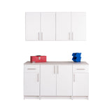 Prepac Elite 64-in W x 89-in H Wood Composite White Freestanding or Wall-mount Utility Storage Cabinet