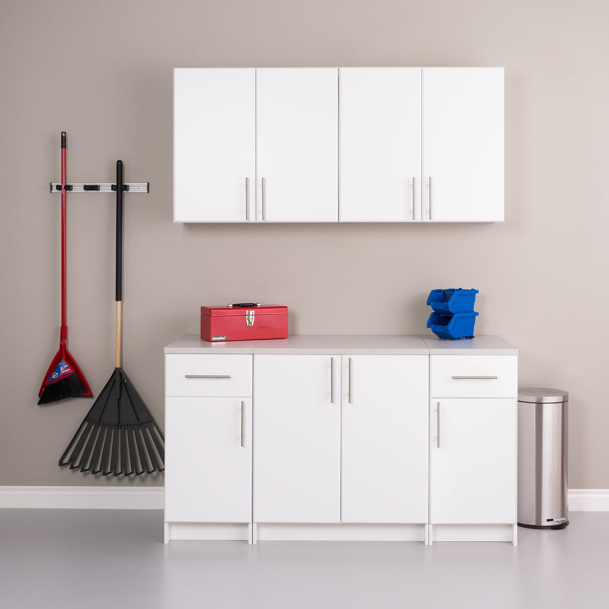 Prepac Elite 64-in W x 89-in H Wood Composite White Freestanding or Wall-mount Utility Storage Cabinet