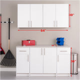 Prepac Elite 64-in W x 89-in H Wood Composite White Freestanding or Wall-mount Utility Storage Cabinet