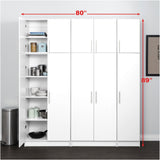Prepac Elite 80-in W x 89-in H Wood Composite White Freestanding Utility Storage Cabinet