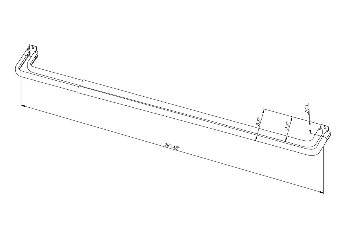 Project Source 28-in to 48-in White Steel Double Curtain Rod