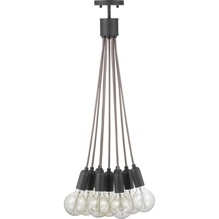 Progress Lighting Cirro 9-Light Graphite Mid-century Geometric Mini Hanging Pendant Light