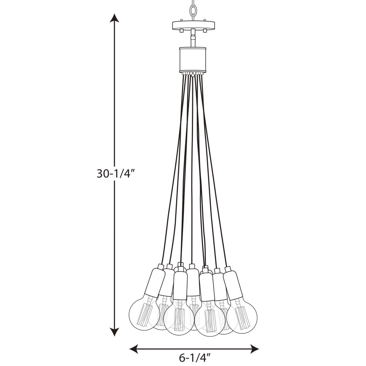 Progress Lighting Cirro 9-Light Graphite Mid-century Geometric Mini Hanging Pendant Light