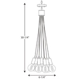 Progress Lighting Cirro 9-Light Graphite Mid-century Geometric Mini Hanging Pendant Light