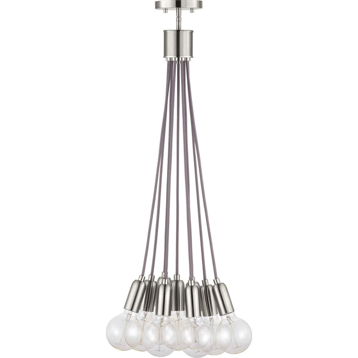 Progress Lighting Cirro 9-Light Brushed Nickel Mid-century Geometric Mini Hanging Pendant Light