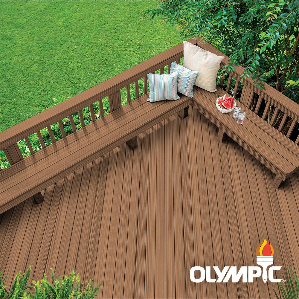 Olympic Maximum 5 gal. Clove Brown Semi-Transparent Exterior Stain and Sealant in One - Super Arbor