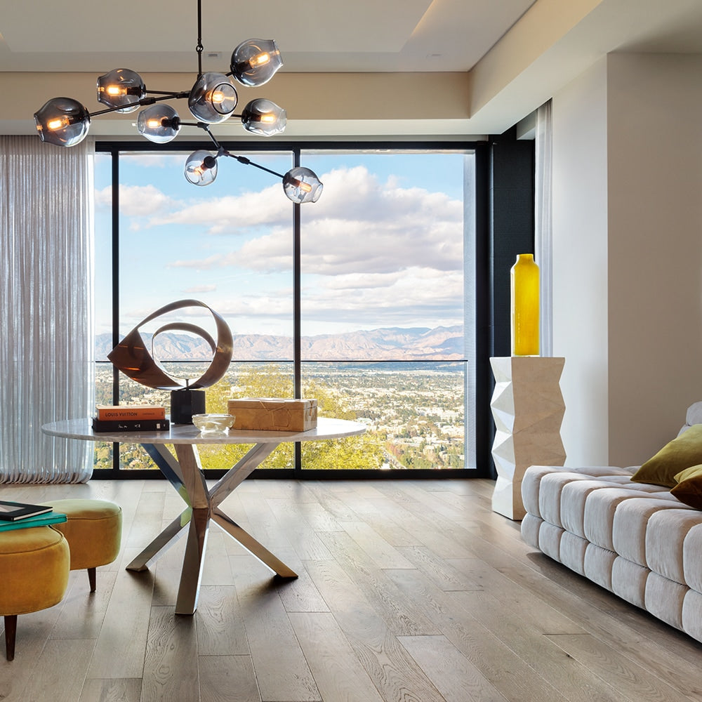 Villa Barcelona French oak Canarias hardwood flooring — installed room view