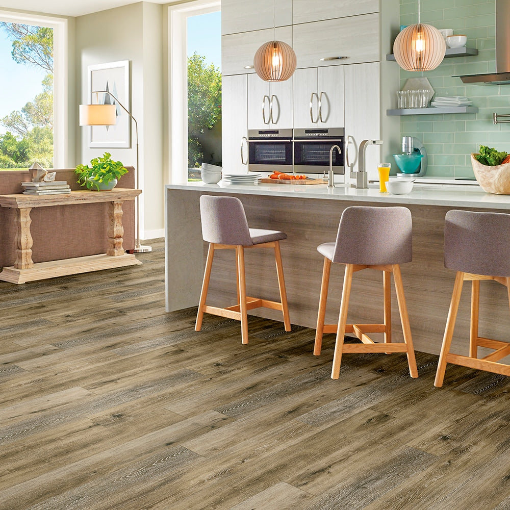 Armstrong Flooring Sample – Assurity Linen Sand Waterproof Wood-Look Luxury Vinyl Plank, 7-in W, 20-mil Wear Layer, Interlocking or Glue-Down