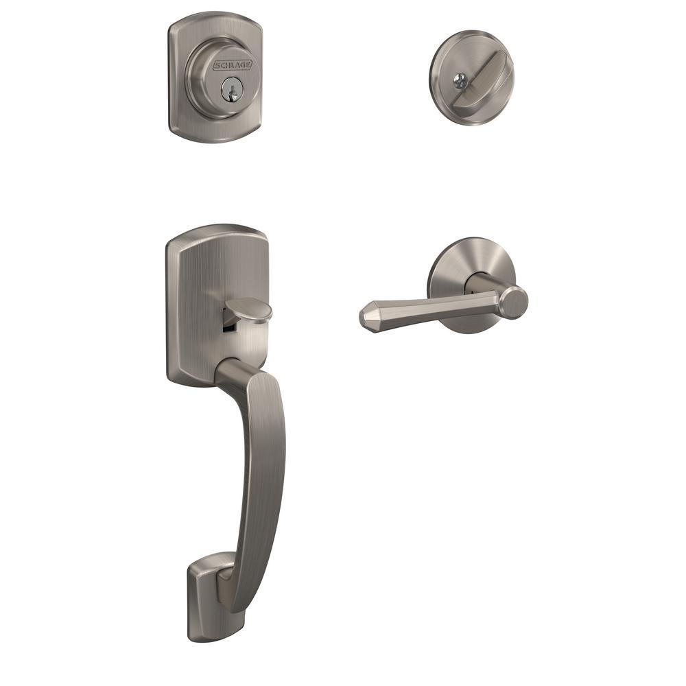 Custom Greenwich Matte Black Single Cylinder Door Handleset with Dempsey Door Lever - Super Arbor