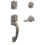 Custom Greenwich Matte Black Single Cylinder Door Handleset with Dempsey Door Lever - Super Arbor