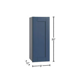 Home Decorators Collection Washington Vessel Blue Plywood Shaker Assembled Wall Kitchen Cabinet Soft Close Left 9 in W x 12 in D x 30 in H