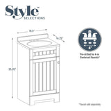 Style Selections Ellenbee 18-in White Single Sink Bathroom Vanity with White Cultured Marble Top