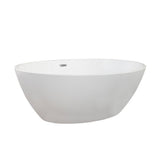 Jolie 55 in. Acrylic Flatbottom Non-Whirlpool Soaking Bathtub in White - Super Arbor