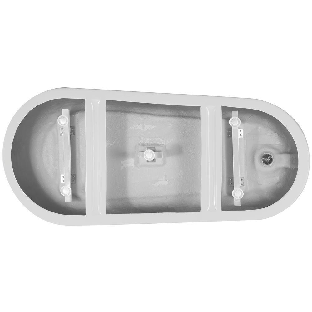 67 in. Acrylic Single Slipper Flatbottom Non-Whirlpool Bathtub in Glossy White - Super Arbor