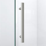 Quatra Lux 46-3/8 in. W x 34-1/4 in. D x 72 in. H Frameless Corner Hinged Shower Enclosure in Brushed Nickel - Super Arbor