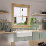 Decorative Lip Farmhouse Apron Fireclay 32 in. Double Basin Kitchen Sink in White
