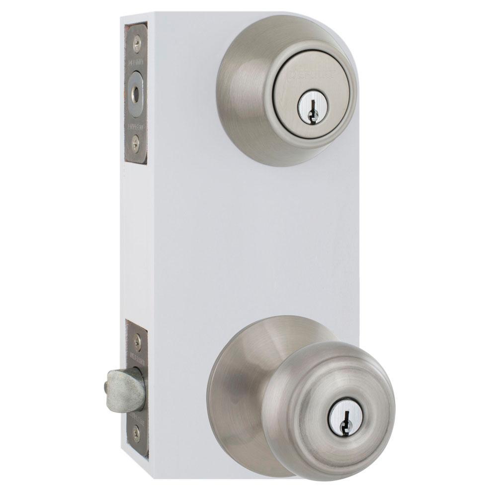 Hartford Satin Nickel Entry Knob and Single Cylinder Deadbolt Combo Pack - Super Arbor