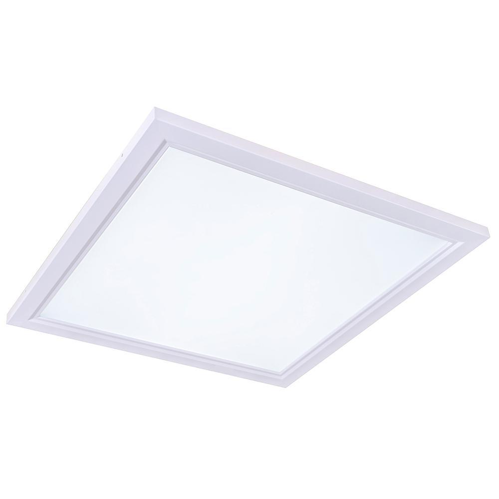 2 ft. x 2 ft. White Edge-Lit 52-Watt 6500K Integrated LED Troffer Flat Panel Flushmount - Super Arbor
