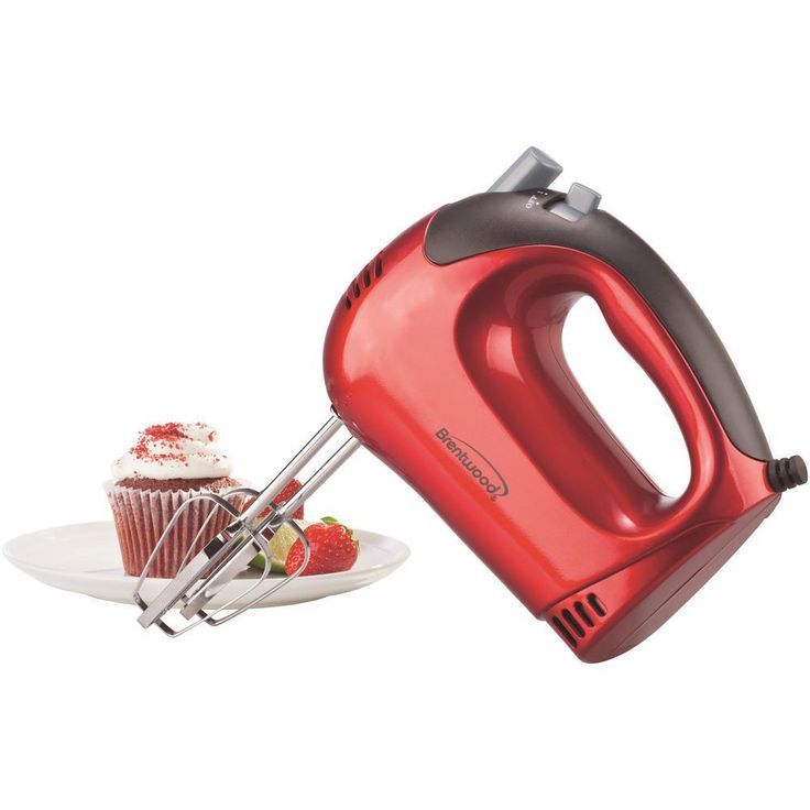 50 oz.12-Speed Red Countertop Blender with Electric Hand Mixer