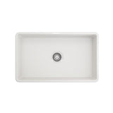 Classico Farmhouse Apron Front Fireclay 30 in. Single Bowl Kitchen Sink with Bottom Grid and Strainer in White - Super Arbor