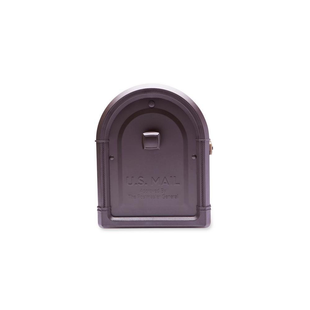 Roxbury Post Mount Mailbox Rubbed Bronze with Premium Cast Aluminum Knob and Champagne Flag - Super Arbor