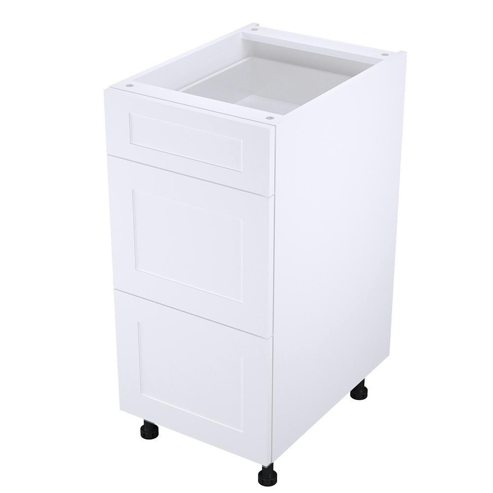 Threespine Ready to Assemble Standard 18 x 34-1/2 in. x 24 in. Stock 1 Drawer Base Kitchen Cabinet in Shaker White Wood - Super Arbor