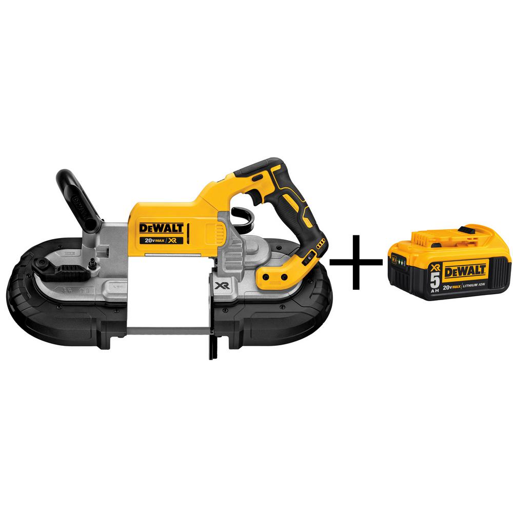 20-Volt MAX XR Lithium-Ion Cordless Brushless Deep Cut Band Saw Kit with (2) Batteries 5Ah, Charger and Case - Super Arbor