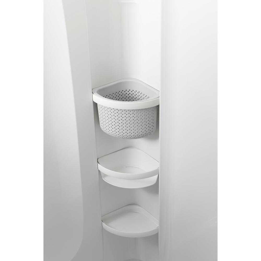 STORE+ 30 in. x 60 in. Single Threshold Right-Hand Shower Base with Shower Walls and 12-Piece Accessory Kit in White - Super Arbor