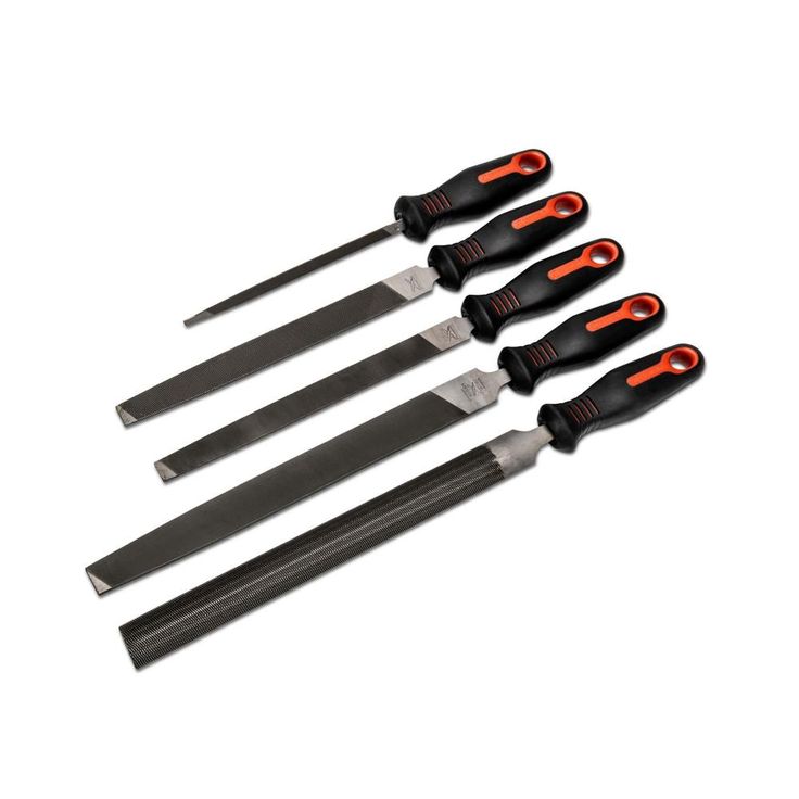 Crescent Nicholson 6 in., 8 in. and 10 in. General Purpose File Set with Ergonomic Handles (5-Piece)