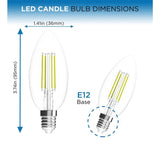 Viribright 35-Watt Equivalent B10 Dimmable E12 Candelabra Base LED Light Bulb Warm White (6-Pack)