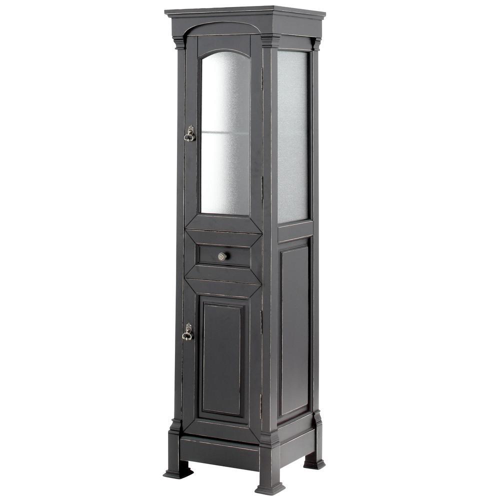 Andover 18 in. W x 16 in. D x 65 in. H Bathroom Linen Storage Tower Cabinet in Antique Black