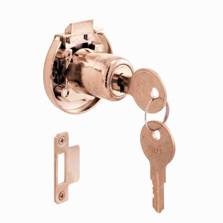 Brass spring-loaded Keyed, Surface Mount Cabinet Lock - Super Arbor