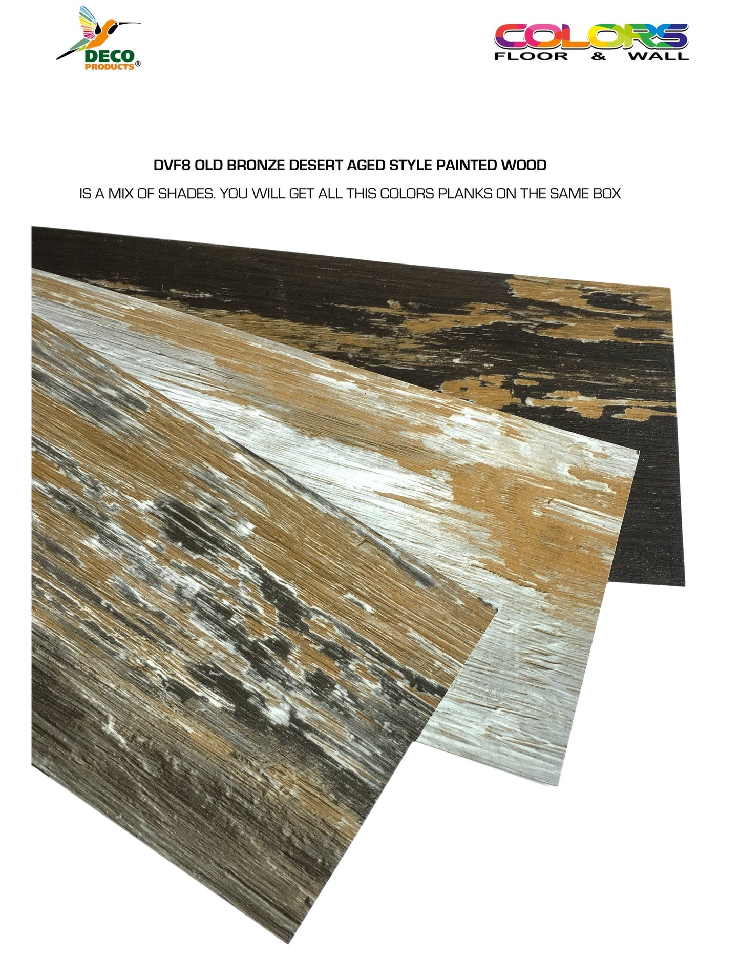 Deco Products Colors Old Desert Bronze High Variation 6-in W x 36-in L x 2-mm Waterproof Luxury Vinyl Plank Flooring, Glue-Down, 30-sq ft Carton