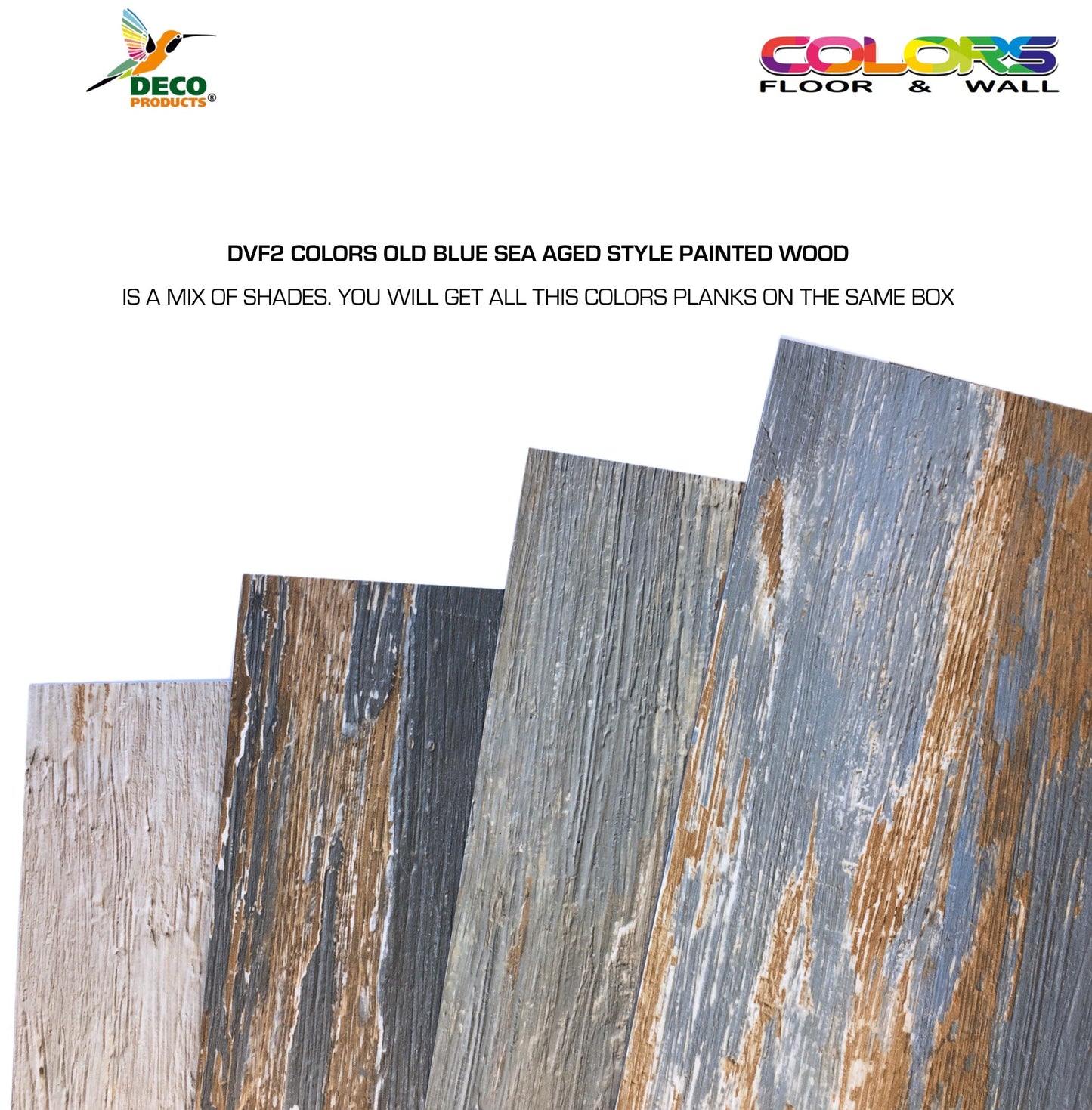 Deco Products Colors Old Blue Sea High Variation 6-in x 36-in x 2-mm Waterproof Luxury Vinyl Plank Flooring, 8-mil Wear Layer (30-sq ft Carton)