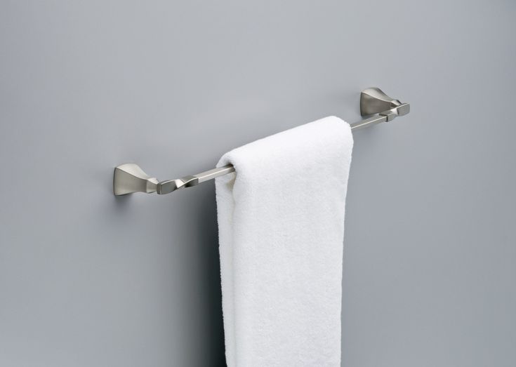 Delta Sawyer 18-in Satin Nickel Wall Mount Single Towel Bar