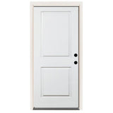 36 in. x 80 in. Premium 2-Panel Square Primed White Steel Prehung Front Door w/ 36 in. Right-Hand Inswing and 4 in. Wall - Super Arbor