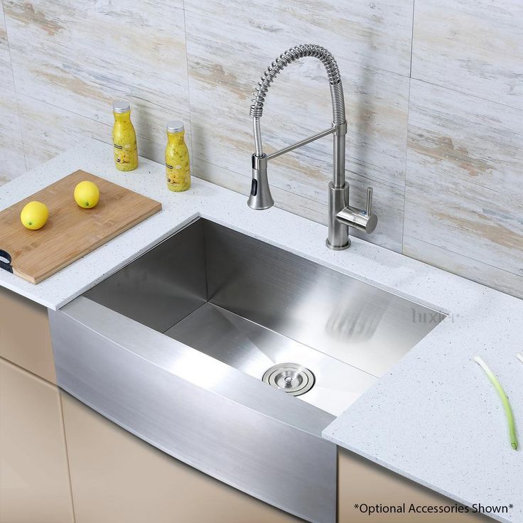 Handmade Farmhouse Apron-Front Stainless Steel 30 in. Single Bowl Kitchen Sink