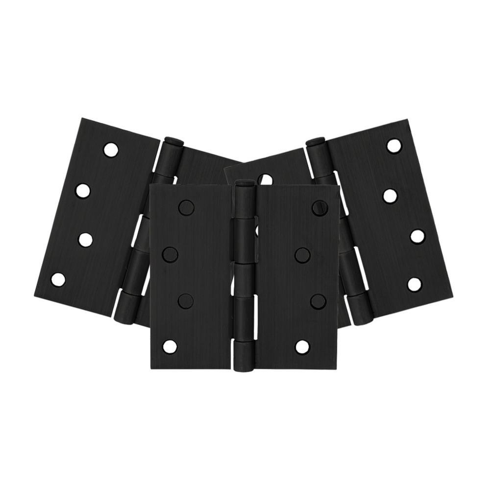 3-1/2 in. Square Corner Satin Nickel Door Hinge Value Pack (10 per Pack) - Super Arbor