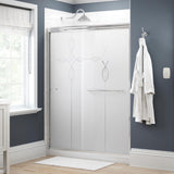 Simplicity 60 in. x 70 in. Semi-Frameless Traditional Sliding Shower Door in Nickel with Transition Glass - Super Arbor