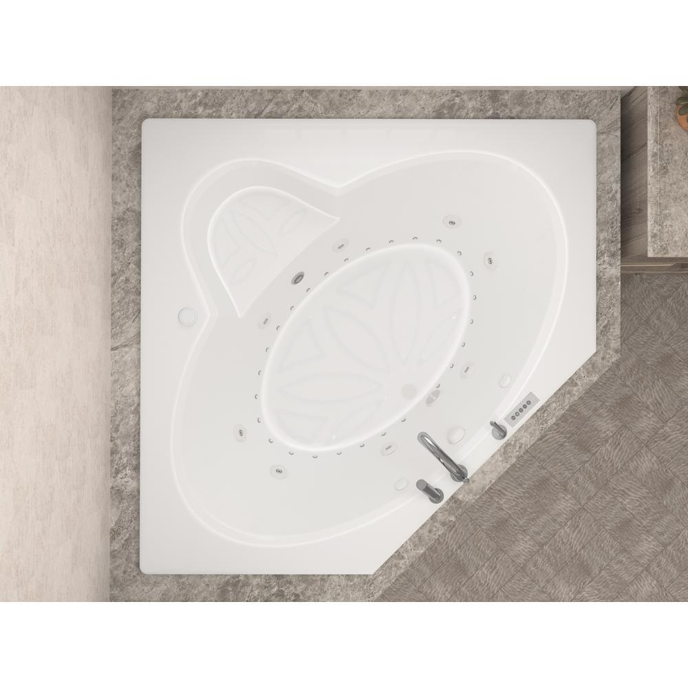 Malachite Diamond 5 ft. Acrylic Corner Drop-in Whirlpool Air Bathtub in White - Super Arbor
