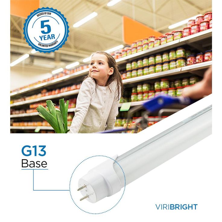 Viribright 4 ft. 40-Watt Equivalent Ballast Bypass Daylight White (5000K) Linear Single End Power T8 LED Tube Light Bulb (12-Pack)