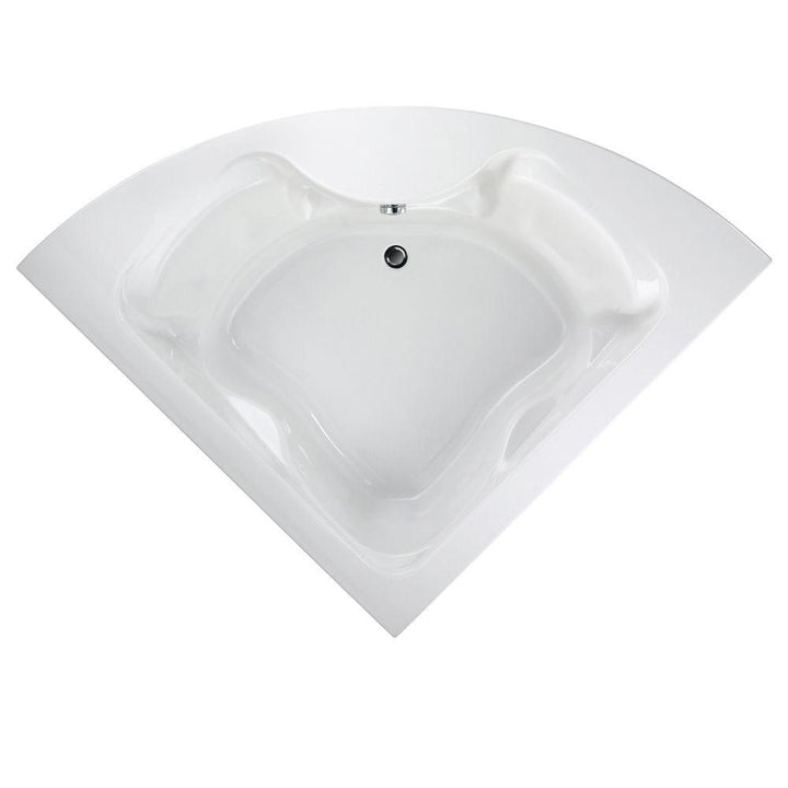 Cadet 5 ft. x 5 ft. Center Drain Corner Soaking Bathtub in White - Super Arbor