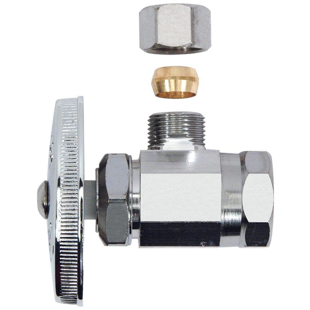 1/2 in. FIP Inlet x 3/8 in. Comp Outlet Multi Turn Angle Valve - Super Arbor