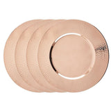 16 in. Decor Copper Charger Plate - Hammered Rim (Set of 4)