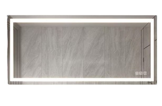 60 in. W x 36 in. H Large Rectangular Frameless LED Light Anti-Fog Wall Bathroom Vanity Mirror Super Bright