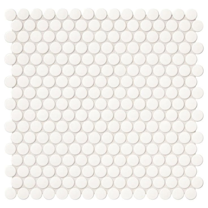 Daltile Restore 11 in. x 13 in. Glossy White Ceramic Penny Round Mosaic Wall Tile (1.06 sq. ft./Piece)