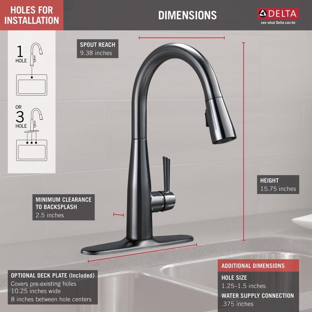Essa Single-Handle Pull-Down Sprayer Kitchen Faucet with MagnaTite Docking in Arctic Stainless - Super Arbor