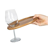 9 in. x 6 in. x 0.5 in. Acacia Wood Wine & Appetizer Plates (Set of 4)